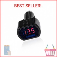 Muqida Car Led Cigarette Lighter Voltmeter Dc 12v-24v Vehicle Cigarette Lighter