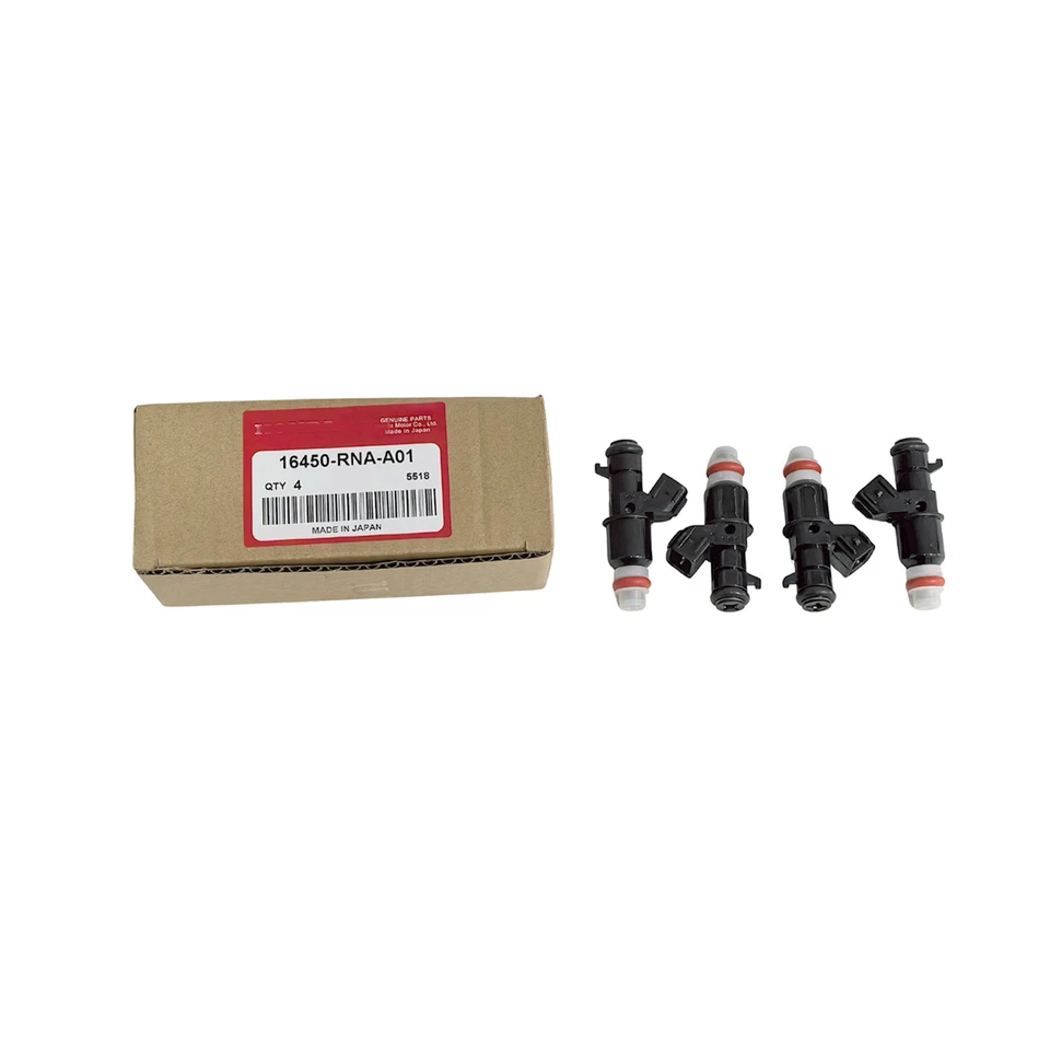 SET OF 4 16450-RNA-A01 Fuel Injector Nozzle For Honda 06-11 Civic 09-13 1.8L OEM Foto 4 de 4
