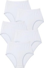NWOT Women's White Comfort Choice 5 Pair Pack Cotton Brief Panties Size 12