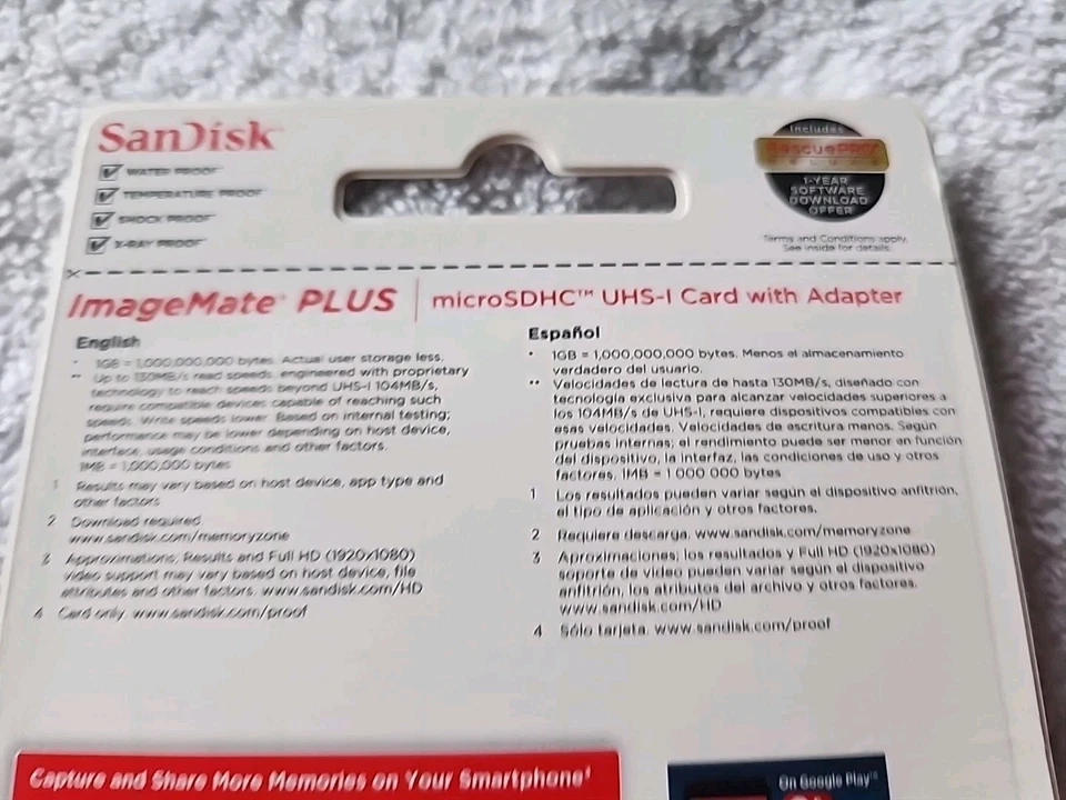 32GB MicroSDHC SanDisk – Image Mate UHS-I Card w/Adapter, 130 MB/s - Image 3 of 4