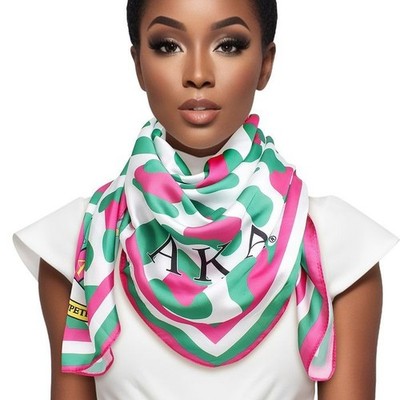 AKA Alpha Kappa Alpha Silky Sorority Leopard Print Square Scarf for Women