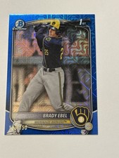 BRADY EBEL 2025 BOWMAN CHROME DRAFT 1ST BLUE REFRACTOR /150