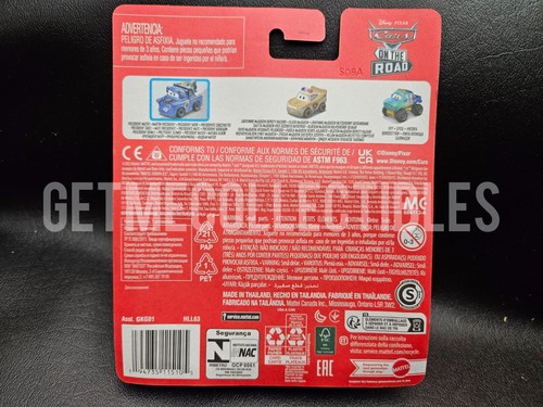 DISNEY CARS MINI RACERS DEPUTY HAZZARD HAZARD PRESIDENT MATER 3 PACK SHIP $15+ - Picture 2 of 2