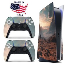 PS5 Disc Version Console  Controller Vinyl Skin Decal Wrap Desert Blue Planet