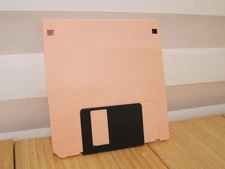 Retro Computing Pink Floppy Disk - AME MF-2HD - 3.5 Inch - No Label - Rare Color