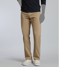  61 Galaxy By Harvic Men's Beige Cotton Stretch Chinos Pants Size 34W 30L