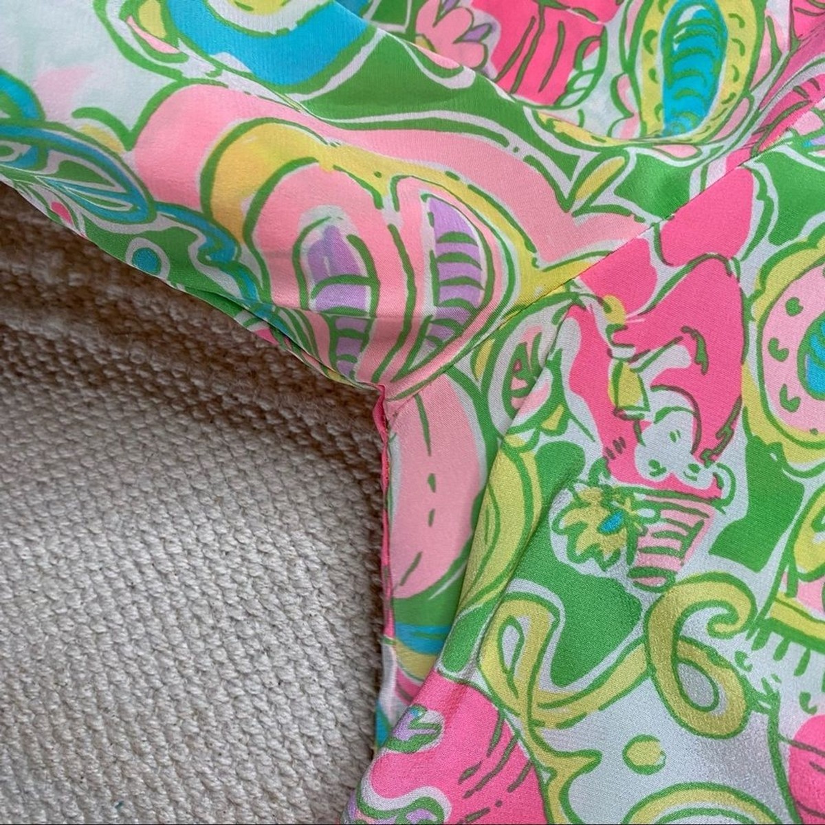 LILLY PULITZER multi Chin Chin Elsa silk blouse top M View 4