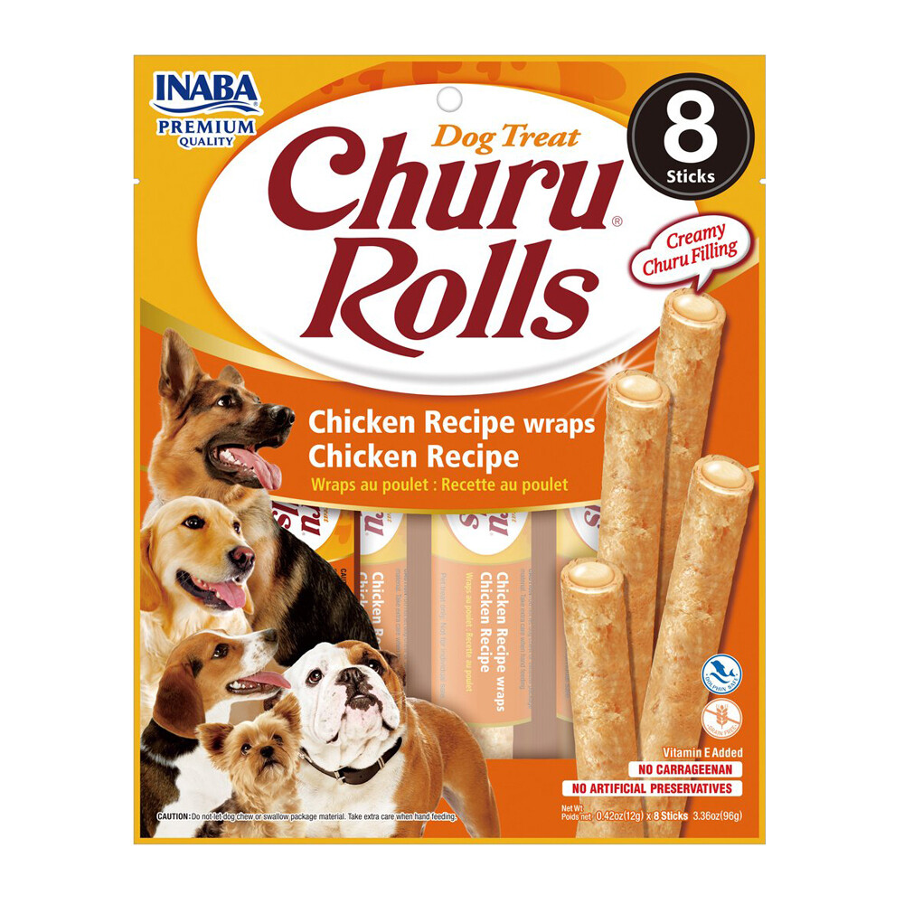 Inaba Churu Rolls Dog Treat Chicken Recipe x 96g Australia