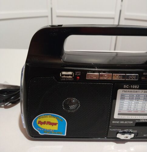 SuperSonic 9 Band AM/FM/SW 1-7 Radio with USB/SD MP3 Playback +LED Light SC-1082 - Picture 4 of 10