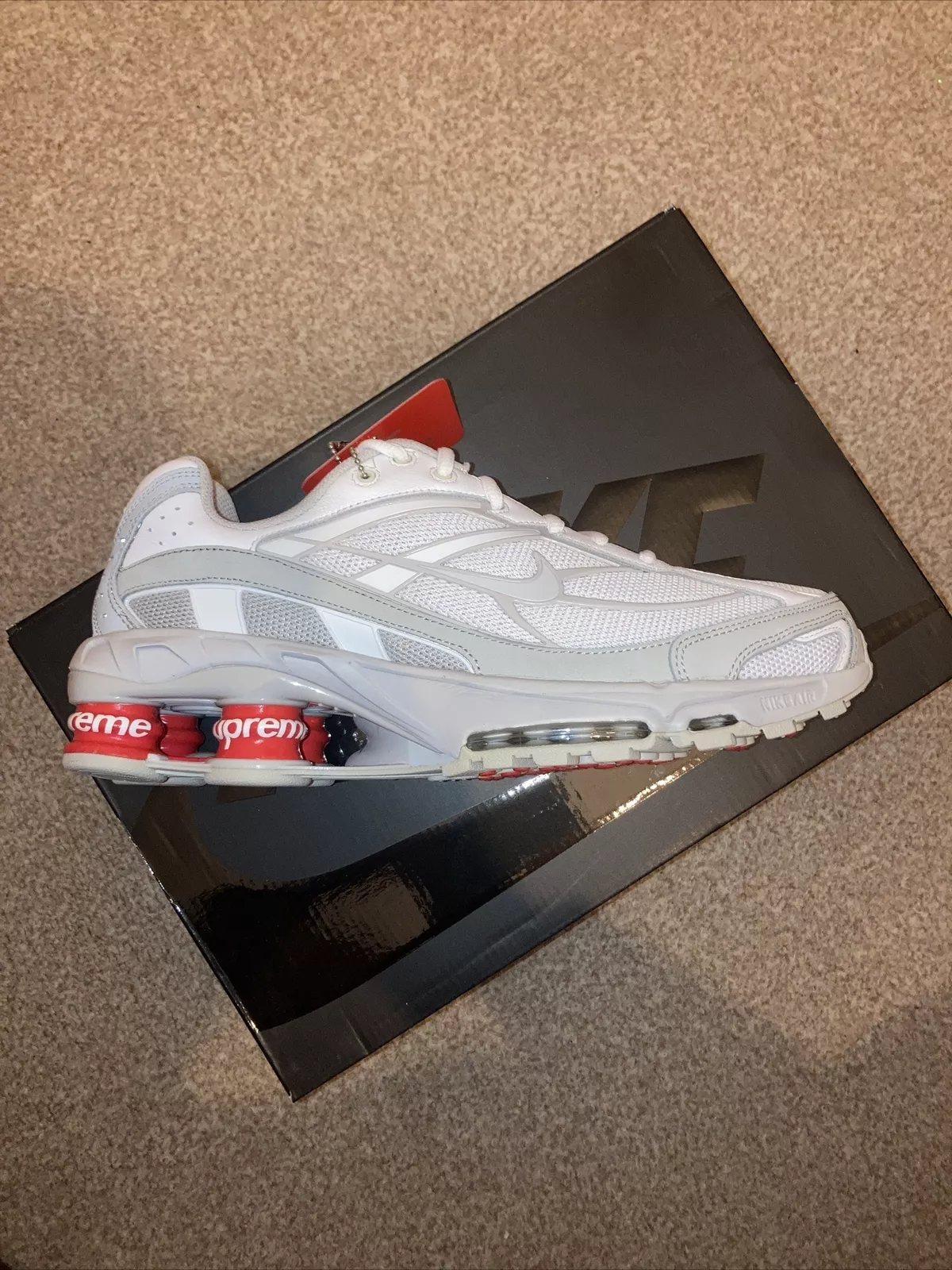 Nike Supreme Shox Ride 2 SP UK 8,5 blanc rouge 