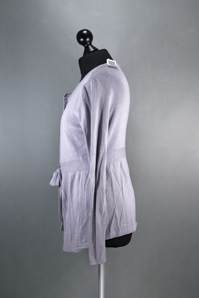 Repeat Women Cardigan Sweater 40 Purple Lilac VNeck Tie Belt B309 eBay