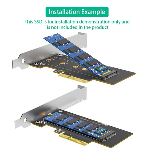 M.2 NGFF M-Key to Desktop PCIe x4 NVMe SSD Adapter Card 2230 2242 2260 2280 - Photo 5/7