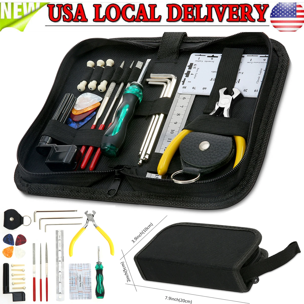 Luthier Guitar Care Kit Repair Maintenance Tool Full Set Guitar Tool Pliers H1Z4