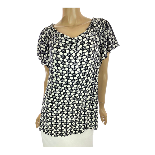 Haut Femme Alfani Manches Courtes Col V Noir - Tailles 12-14, Neuf Avec étiquettes