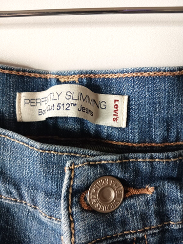 Levis 512 Jeans Größe 16 M Damen perfekt abnehmender Stiefel geschnitten Stretch blau Denim - Bild 3 von 7