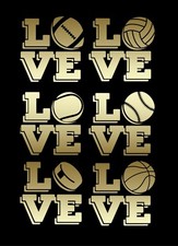 LOVE Sports Die-Cut Permanent Vinyl Decal in Choice of Sport and Color