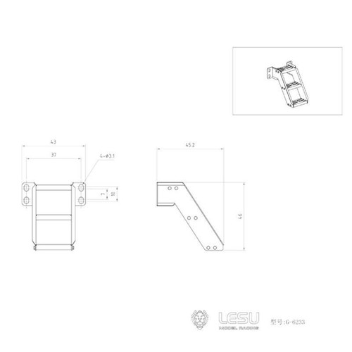 LESU Spare Part 1:14 FH16 Container Tractor Truck Metal Elevator Set - Picture 7 of 7