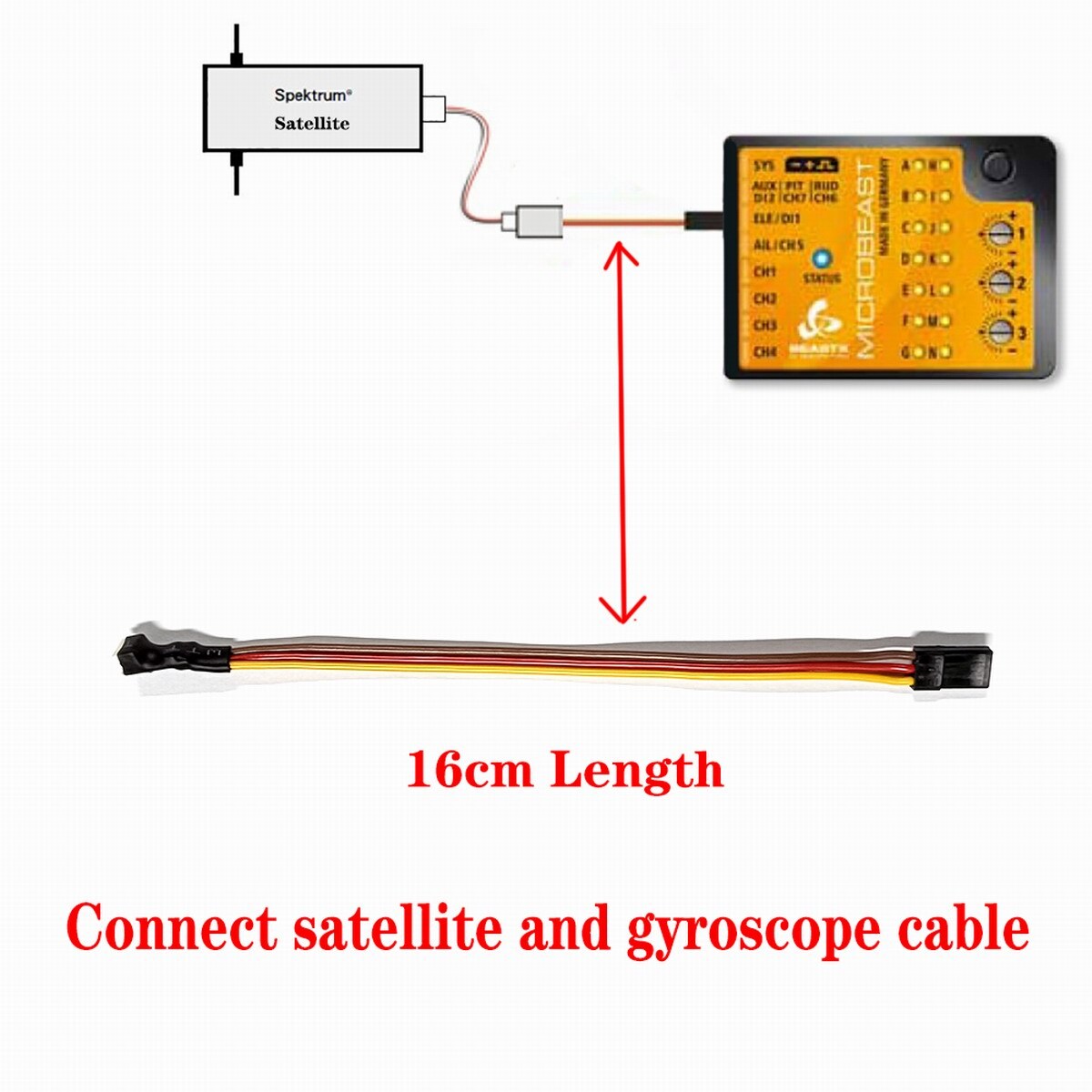 MB Spektrum Satellite Adapter Cable For BeastX MB Flybarless