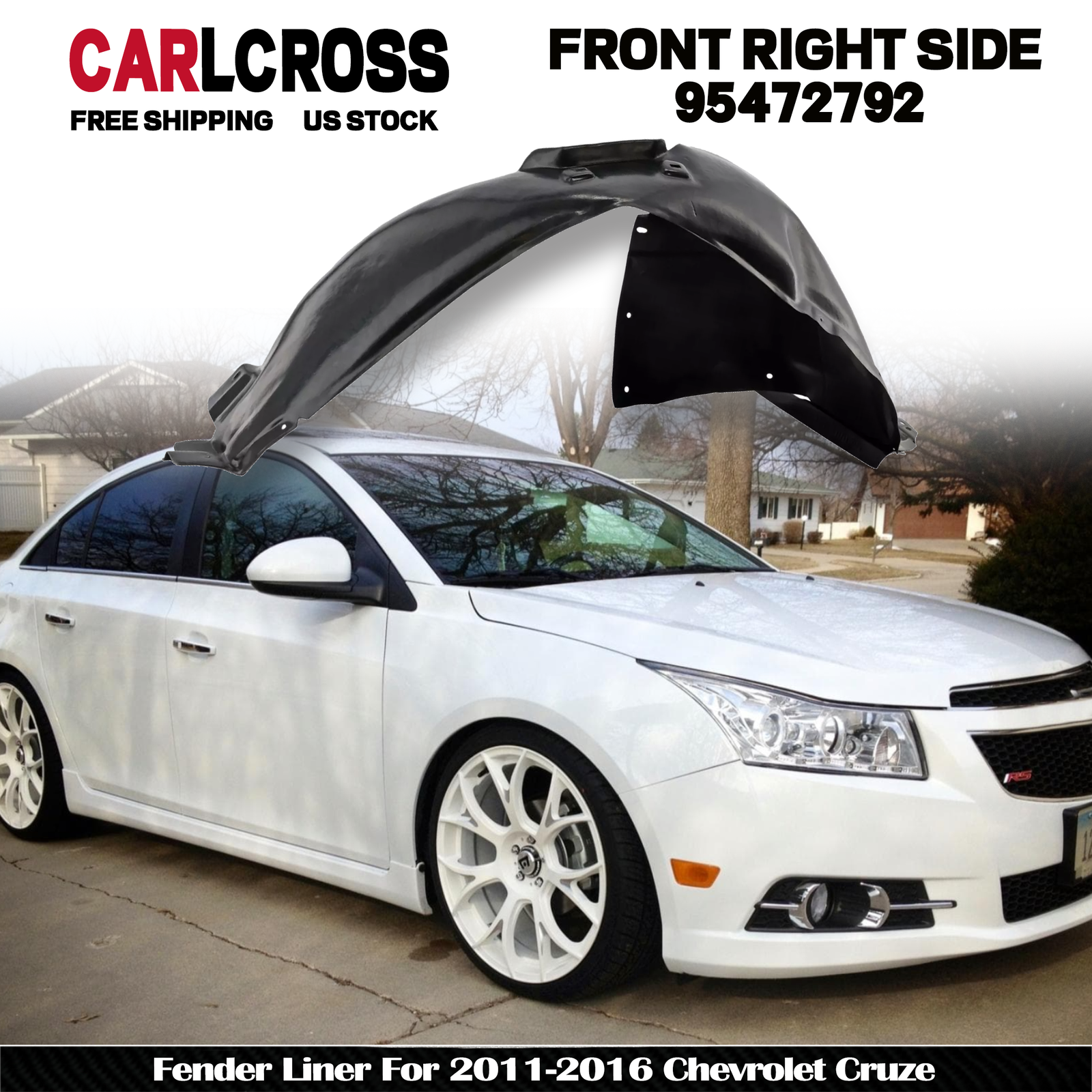 NEW Fender Liner Splash Guard For 2011-2016 Chevrolet Cruze Front Right 95472792