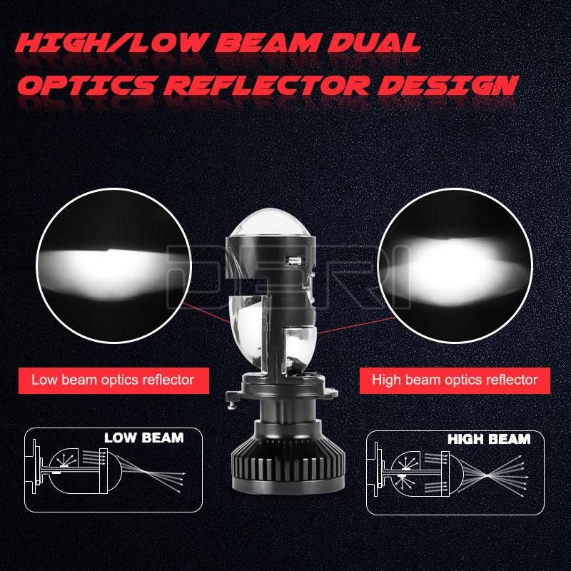 2X Mini H4 9003 LHD Bi LED Projector Lens Bulb Headlight Kit Hi/Lo 100W Retrofit eBay