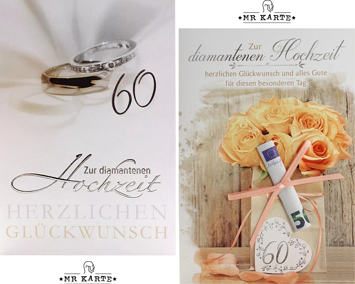 KE - Elegante Glückwunschkarte Zur Diamanthochzeit Produktbild-Vorschau 6