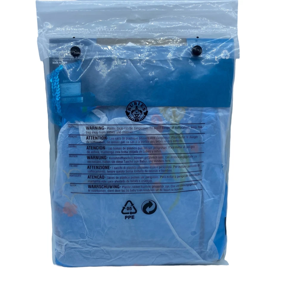 Novo com etiquetas Vestido Azul Mágico Sereia Menina Pequeno 4-6 Fantasia de Aniversário Idade 3-4 - Imagem 3 de 4