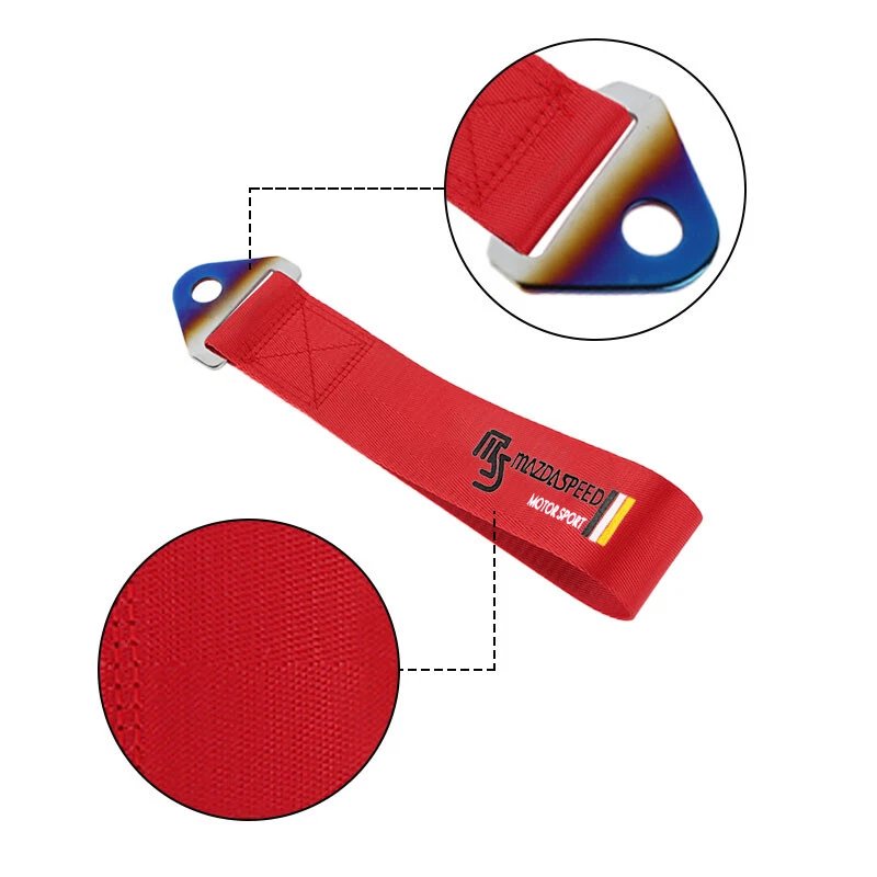 Ремень буксировочный JDM Mazdaspeed Burnt синий красный передний задний бампер буксировочный ремень крюк для ремня - Изображение 2 из 4