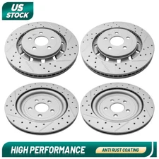 Front & Rear Drilled Brake Rotors for Ford Explorer Flex Taurus MKS 2012-2019