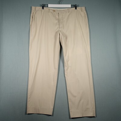 Canali Hose Herren 60 Regular Beige Stretch Straight Smart Freizeithose