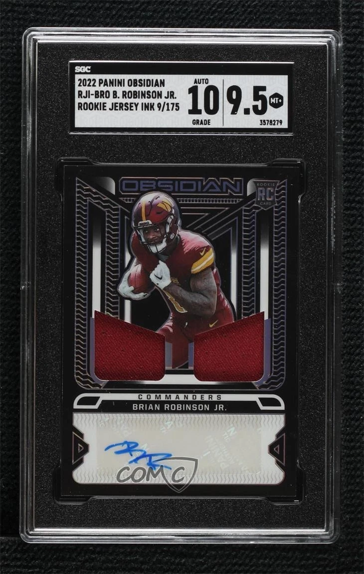 Brian Robinson Jr. Panini Obsidian Rookie Jersey Ink #RJIBRO Base