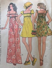 Mccalls Vintage 1970s Sundress Pattern Size 10 Misses Bust 32 CUT Unused