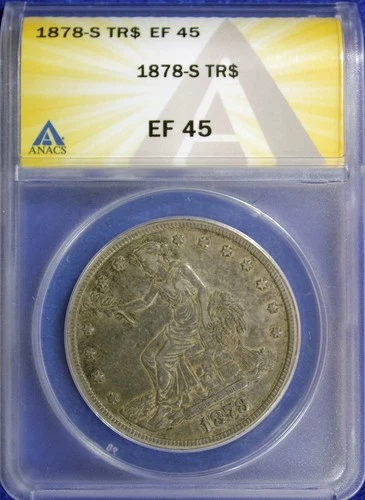 1878-S $1 Silver Trade Dollar ANACS XF45 (2632578)