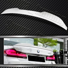 W-Power Pearl White Rear Trunk Spoiler Wing For 2017-2023 BMW 5-Series G30 G38