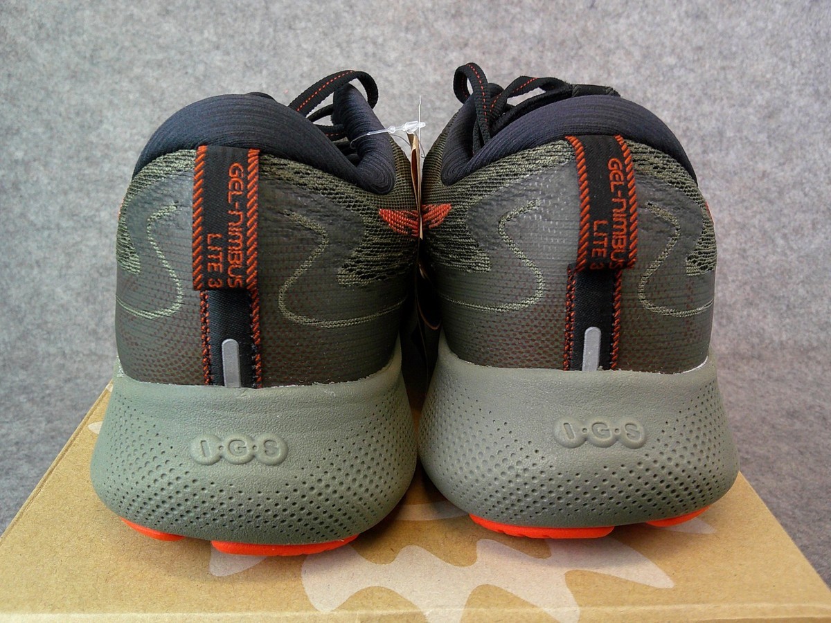 Size 14 - Asics Gel-Nimbus Lite 3 Men\'s Green/Cherry Tomato NIB 1011B357-300 Size 14 - Asics Gel-Nimbus Lite 3 Men main image 3