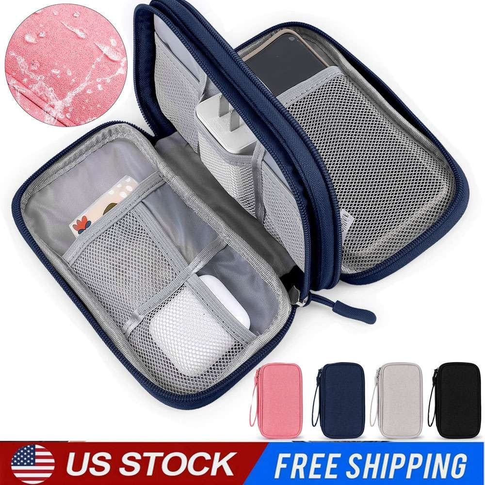 Electronic USB Case Cord Travel Cable Bag Organizer Charger Storage Accessories