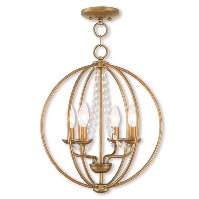 Livex Lighting 40914-48 Arabella Mini Chandelier Antique Gold Leaf