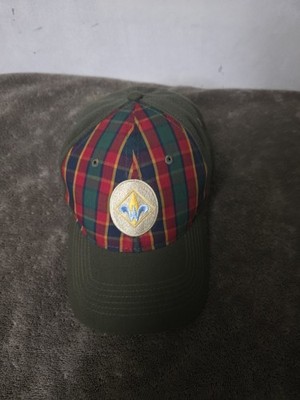 Webelos Cap Unif Flex Boy Scouts Olive Green Plaid Size M/L