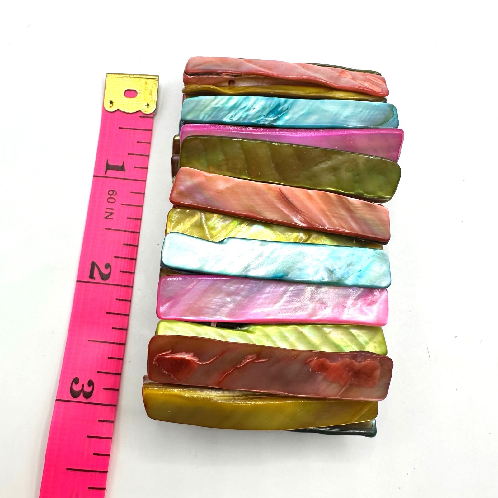 Rainbow Abalone Shell Stretch Bracelet Summer Ret… - image 8
