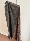 New 100% Silk Heavy Crepe Saree RITU KUMAR Style Black Beige Rust Floral Paisley — photo 5