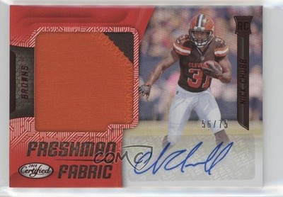2018 Certified Mirror Red 56/75 Nick Chubb #217 Rookie Auto RC 0o84