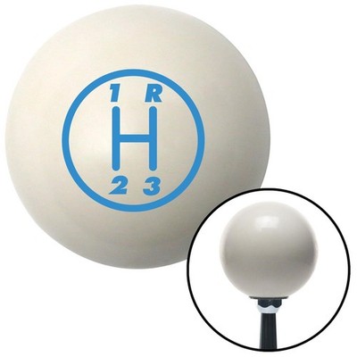 Blue 3 Speed Shift Pattern - 3RUR Ivory Shift Knob w/ M16x1.5 Insert Shifter