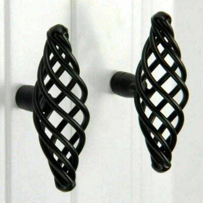 Möbelknöpfe Schrankgriff Metall Griff Küchengriffe Antik Alt Vintage Schwarz - Bild 4 von 4