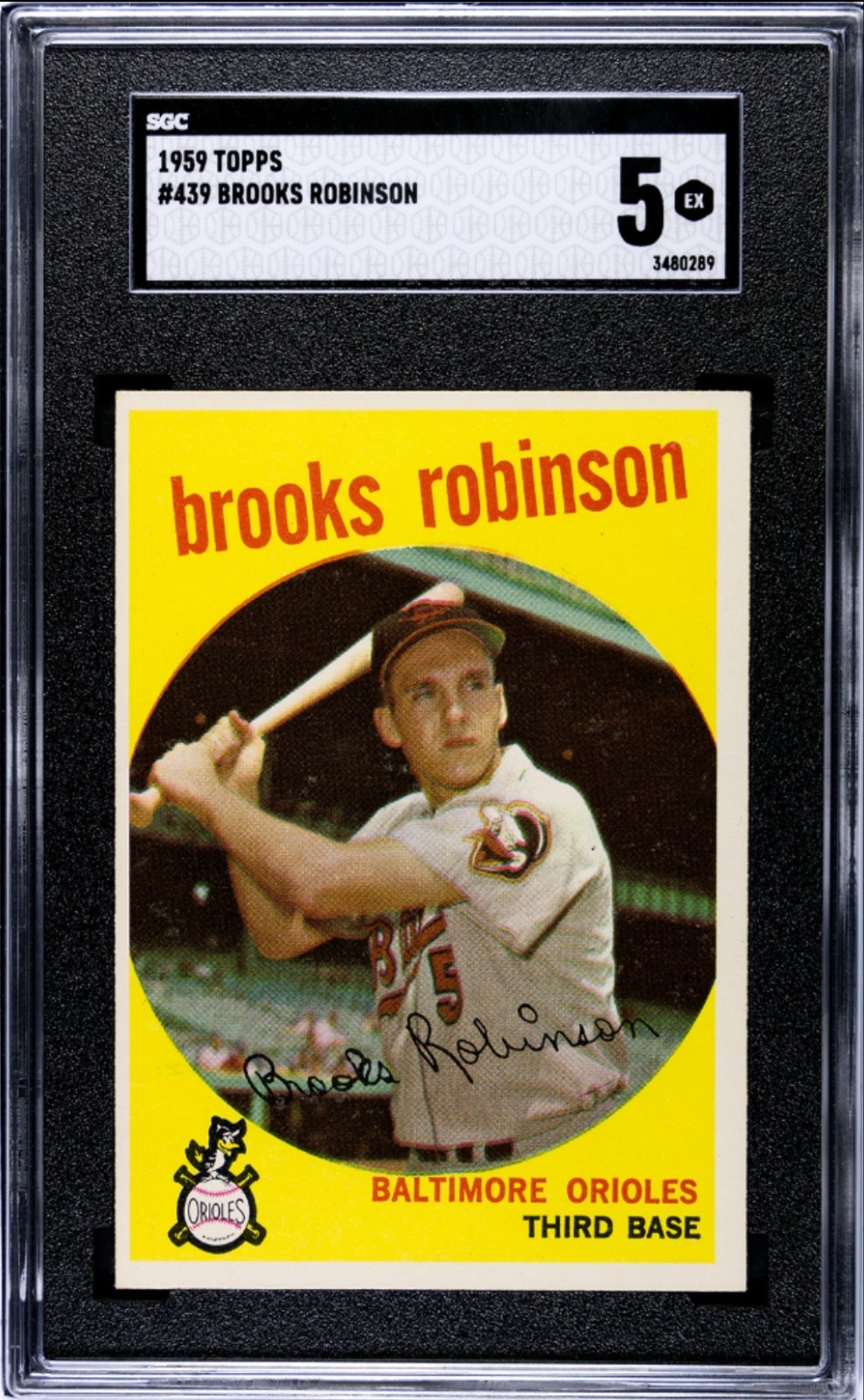 1959 Topps - Brooks Robinson #439 - Baltimore Orioles - HOF - SGC 5