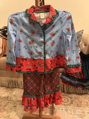 Matilda Jane Long Winter's Nap PJ Set Sz 4 Choose Your Own Path Christmas Ruffle - Image 1 of 4