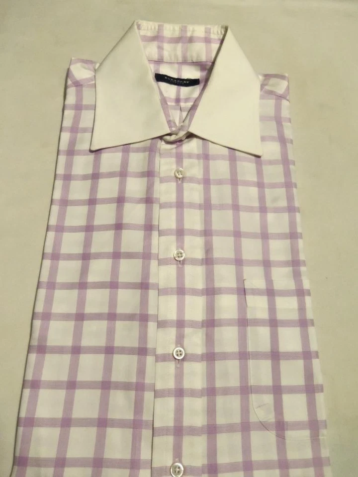 123- CAMISA XADREZ ROXA ALGODÃO LIGHT SEDOSO Burberry PERFEITA - 16/36 - Imagem 2 de 2