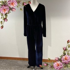 Elegant Navy Velvet long sleeve long pants Ju...