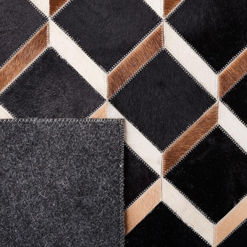 Round Hand Made Cowhide Carpets for Living Room Color White Black Zebra N1008M - Picture 81 of 93