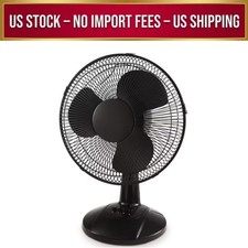 Mainstays 12-inch Black Table Fan With 3-speed Settings And Oscillation