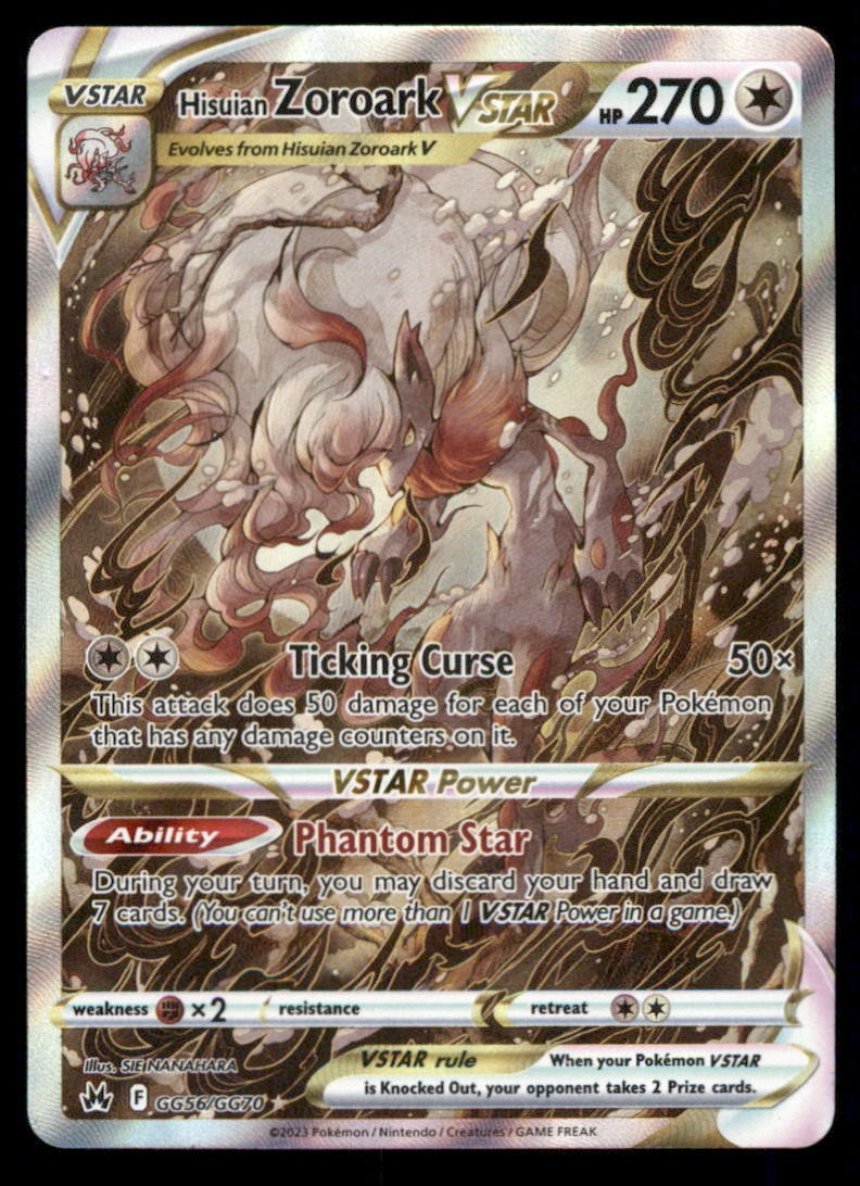Hisuian Zoroark VSTAR GG56/GG70 Holo Crown Zenith Galarian Gallery Pokemon Card