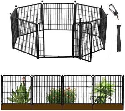 #ad Getlay Garden Fencing 40 Inch High 8 Panels 17.7 Ft Gate $249.99